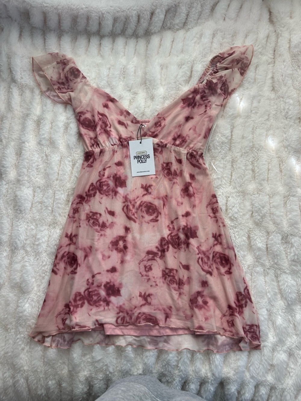 NWT Princess Polly Trigg Mini Dress - Pink Floral Size 2 - Picture 3 of 9